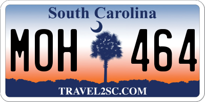 SC license plate MOH464