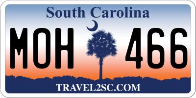 SC license plate MOH466
