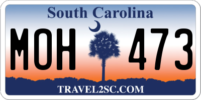 SC license plate MOH473