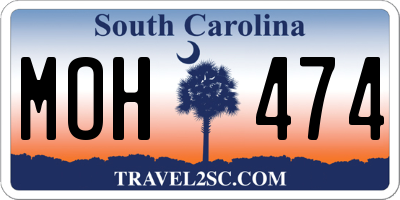SC license plate MOH474