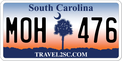 SC license plate MOH476