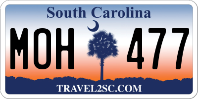 SC license plate MOH477
