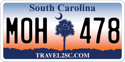 SC license plate MOH478