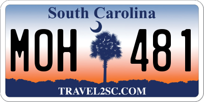 SC license plate MOH481