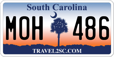 SC license plate MOH486