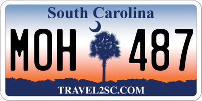 SC license plate MOH487