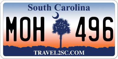 SC license plate MOH496