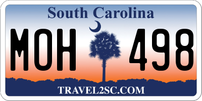 SC license plate MOH498
