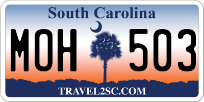 SC license plate MOH503