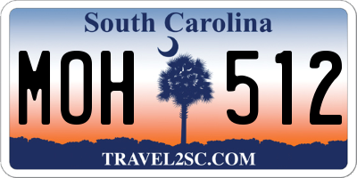 SC license plate MOH512