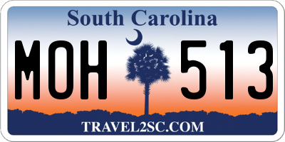 SC license plate MOH513