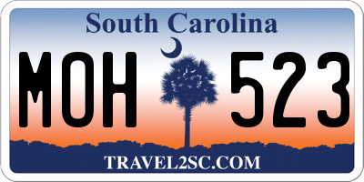 SC license plate MOH523
