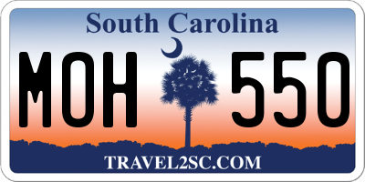 SC license plate MOH550