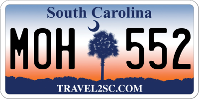SC license plate MOH552
