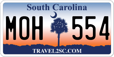 SC license plate MOH554