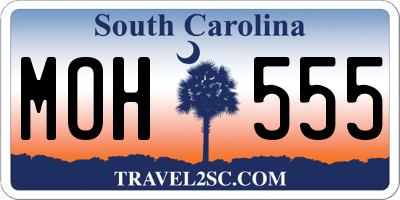 SC license plate MOH555