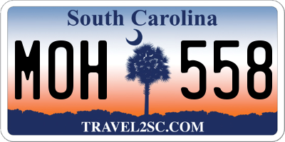 SC license plate MOH558