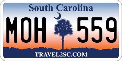 SC license plate MOH559