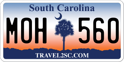 SC license plate MOH560