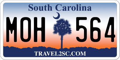 SC license plate MOH564