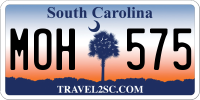 SC license plate MOH575