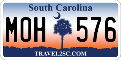 SC license plate MOH576