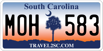 SC license plate MOH583