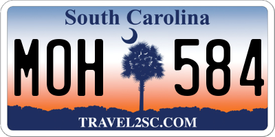 SC license plate MOH584