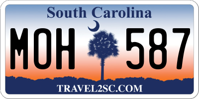 SC license plate MOH587