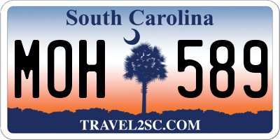 SC license plate MOH589