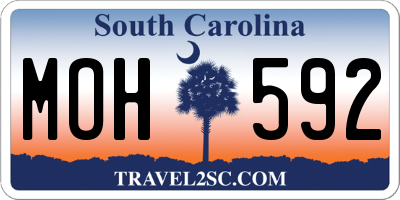 SC license plate MOH592