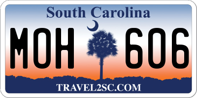 SC license plate MOH606