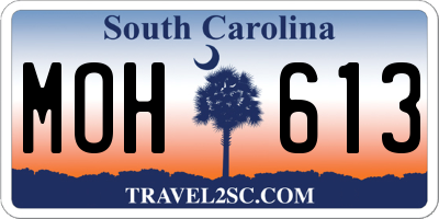 SC license plate MOH613