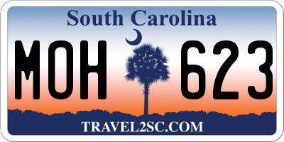 SC license plate MOH623