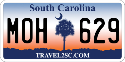 SC license plate MOH629