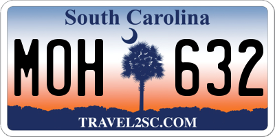 SC license plate MOH632