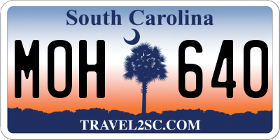 SC license plate MOH640