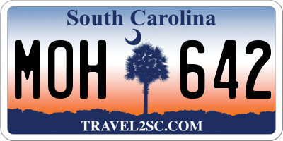 SC license plate MOH642