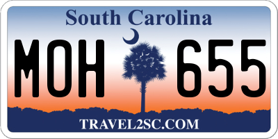 SC license plate MOH655