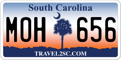 SC license plate MOH656