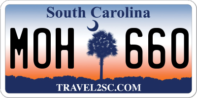 SC license plate MOH660
