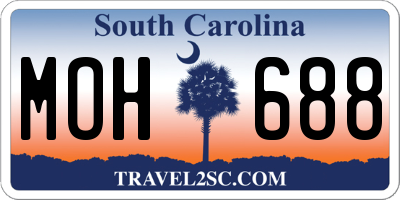 SC license plate MOH688