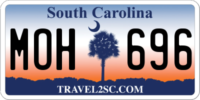 SC license plate MOH696