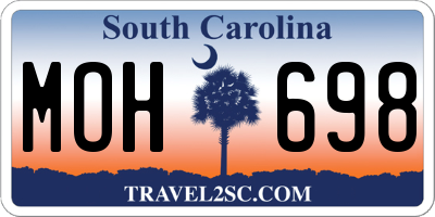 SC license plate MOH698