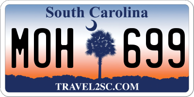 SC license plate MOH699