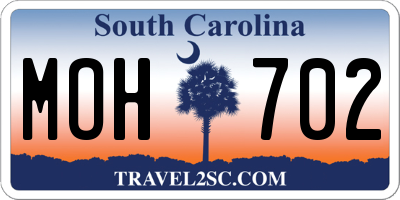 SC license plate MOH702