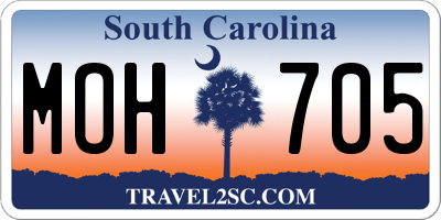 SC license plate MOH705