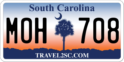 SC license plate MOH708