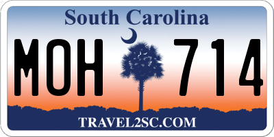 SC license plate MOH714