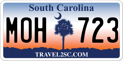 SC license plate MOH723